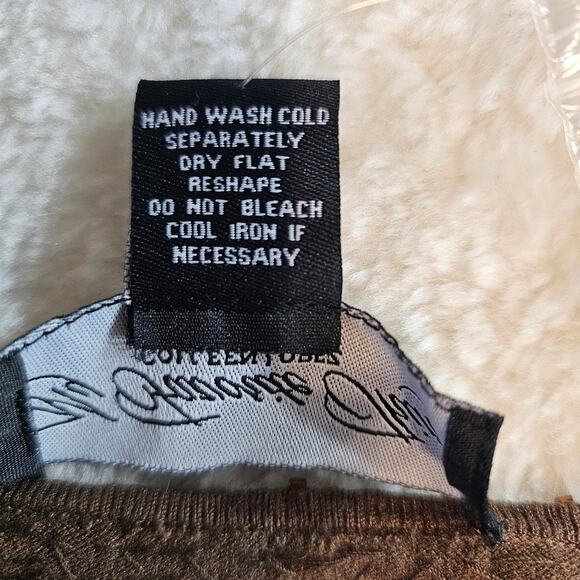 My Favorite Things Colleen Lopez Brown Beaded V- Neck Sweater XS - Picture 8 of 9